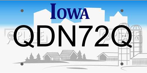 QDN72Q Iowa License Plate