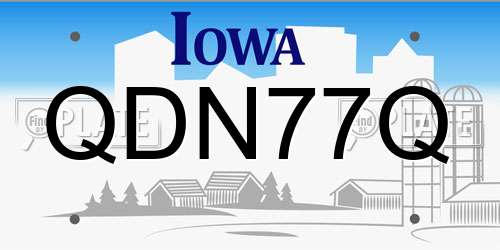 QDN77Q Iowa License Plate