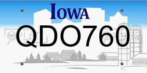 QDO760 Iowa License Plate