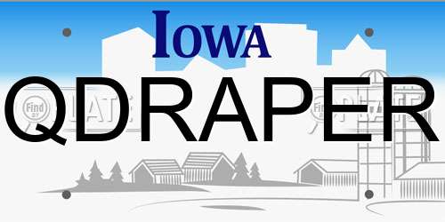QDRAPER Iowa License Plate