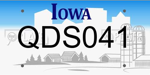 QDS041 Iowa License Plate