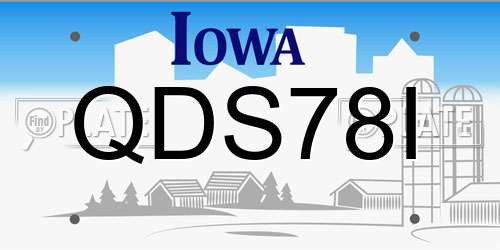 QDS78I Iowa License Plate