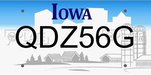 QDZ56G Iowa License Plate