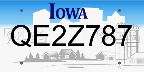 QE2Z787 Iowa License Plate