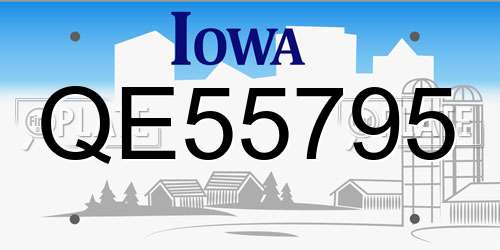 QE55795 Iowa License Plate