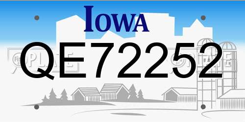 QE72252 Iowa License Plate