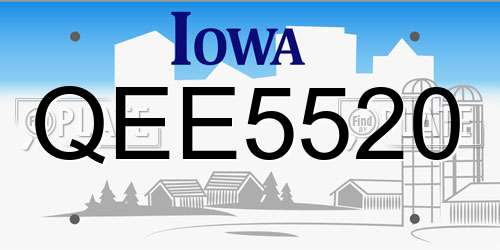 QEE5520 Iowa License Plate