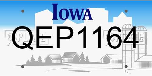 QEP1164 Iowa License Plate