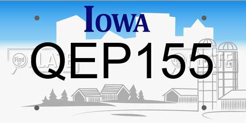 QEP155 Iowa License Plate