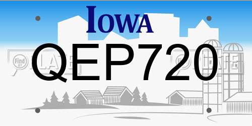 QEP720 Iowa License Plate