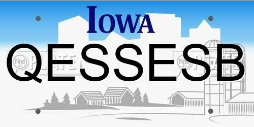 QESSESB Iowa License Plate