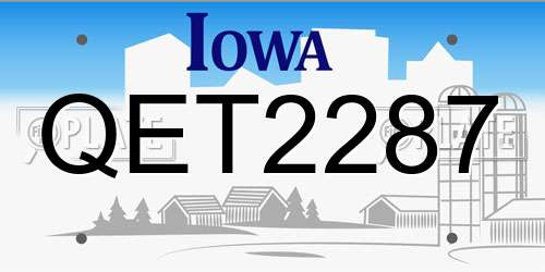 QET2287 Iowa License Plate