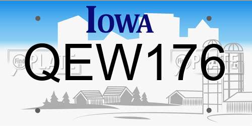 QEW176 Iowa License Plate