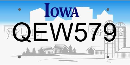 QEW579 Iowa License Plate