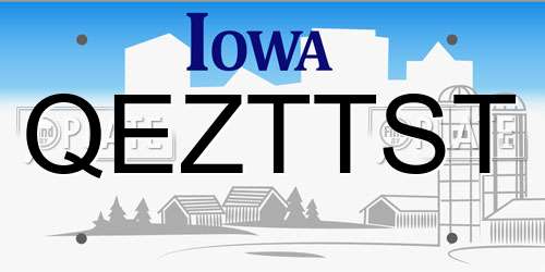 QEZTTST Iowa License Plate