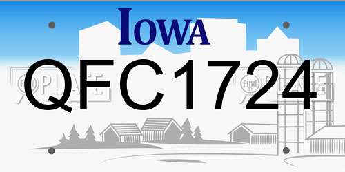 QFC1724 Iowa License Plate