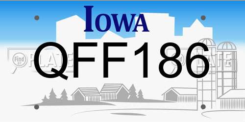 QFF186 Iowa License Plate