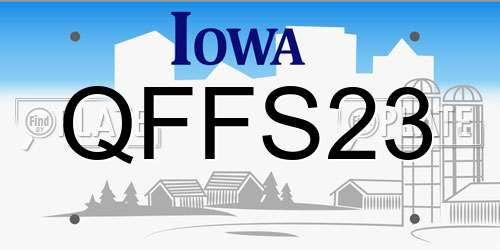 QFFS23 Iowa License Plate