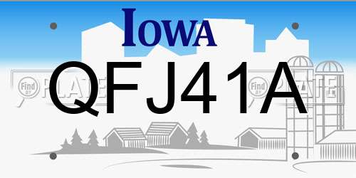 QFJ41A Iowa License Plate