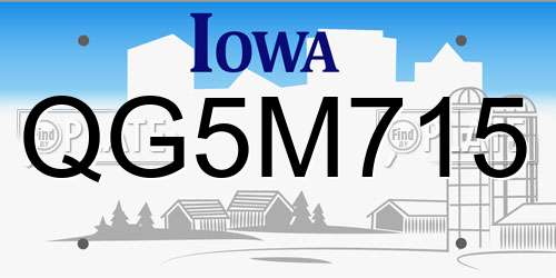 QG5M715 Iowa License Plate