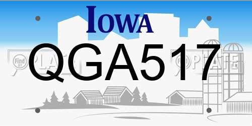 QGA517 Iowa License Plate