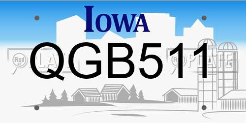 QGB511 Iowa License Plate