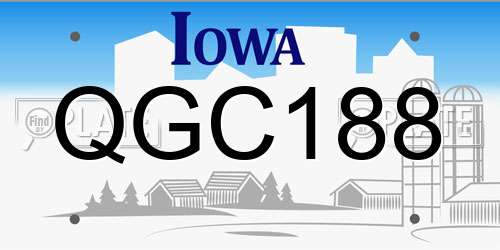 QGC188 Iowa License Plate