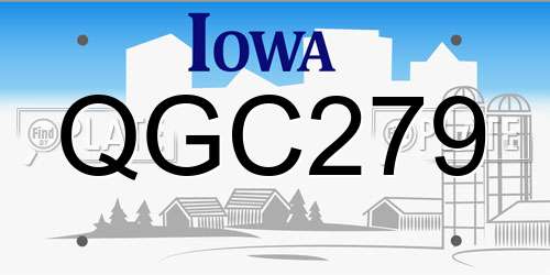 QGC279 Iowa License Plate