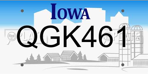 QGK461 Iowa License Plate