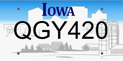 QGY420 Iowa License Plate
