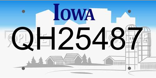 QH25487 Iowa License Plate
