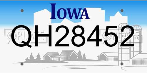 QH28452 Iowa License Plate