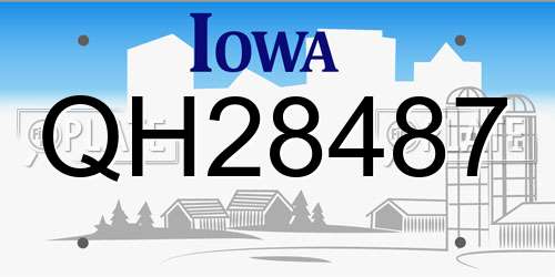 QH28487 Iowa License Plate