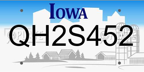 QH2S452 Iowa License Plate