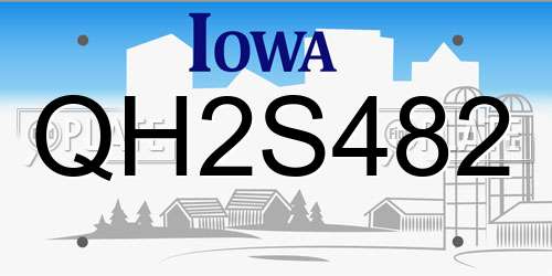 QH2S482 Iowa License Plate