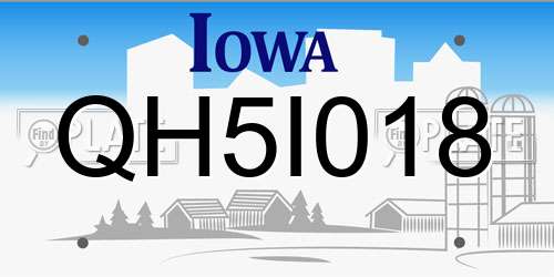 QH5I018 Iowa License Plate