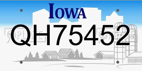 QH75452 Iowa License Plate