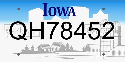 QH78452 Iowa License Plate