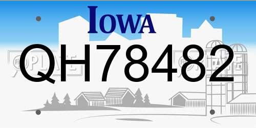 QH78482 Iowa License Plate
