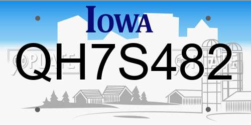 QH7S482 Iowa License Plate