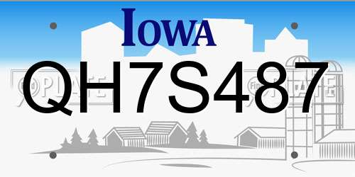 QH7S487 Iowa License Plate