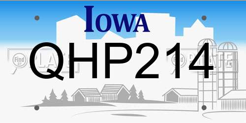 QHP214 Iowa License Plate