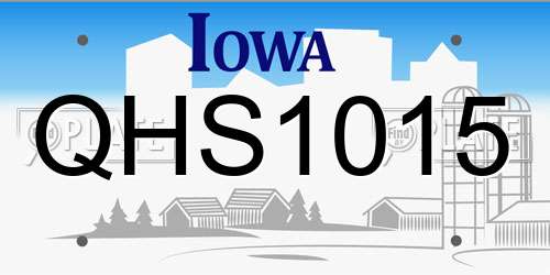 QHS1015 Iowa License Plate