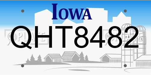 QHT8482 Iowa License Plate