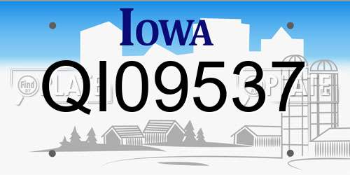 QI09537 Iowa License Plate