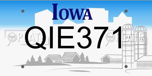 QIE371 Iowa License Plate