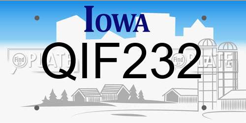 QIF232 Iowa License Plate