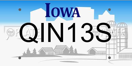 QIN13S Iowa License Plate
