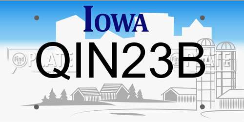 QIN23B Iowa License Plate