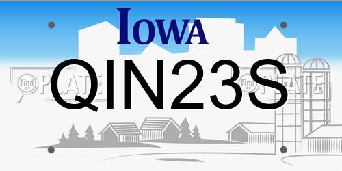 QIN23S Iowa License Plate
